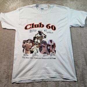 VTG Barry Bonds Club 60 73 Home Runs Bootleg Shirt Sz Lg Ruth Sosa McGwire